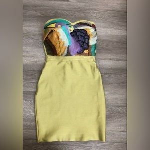 Beautiful Green Bodice Bandage Dress